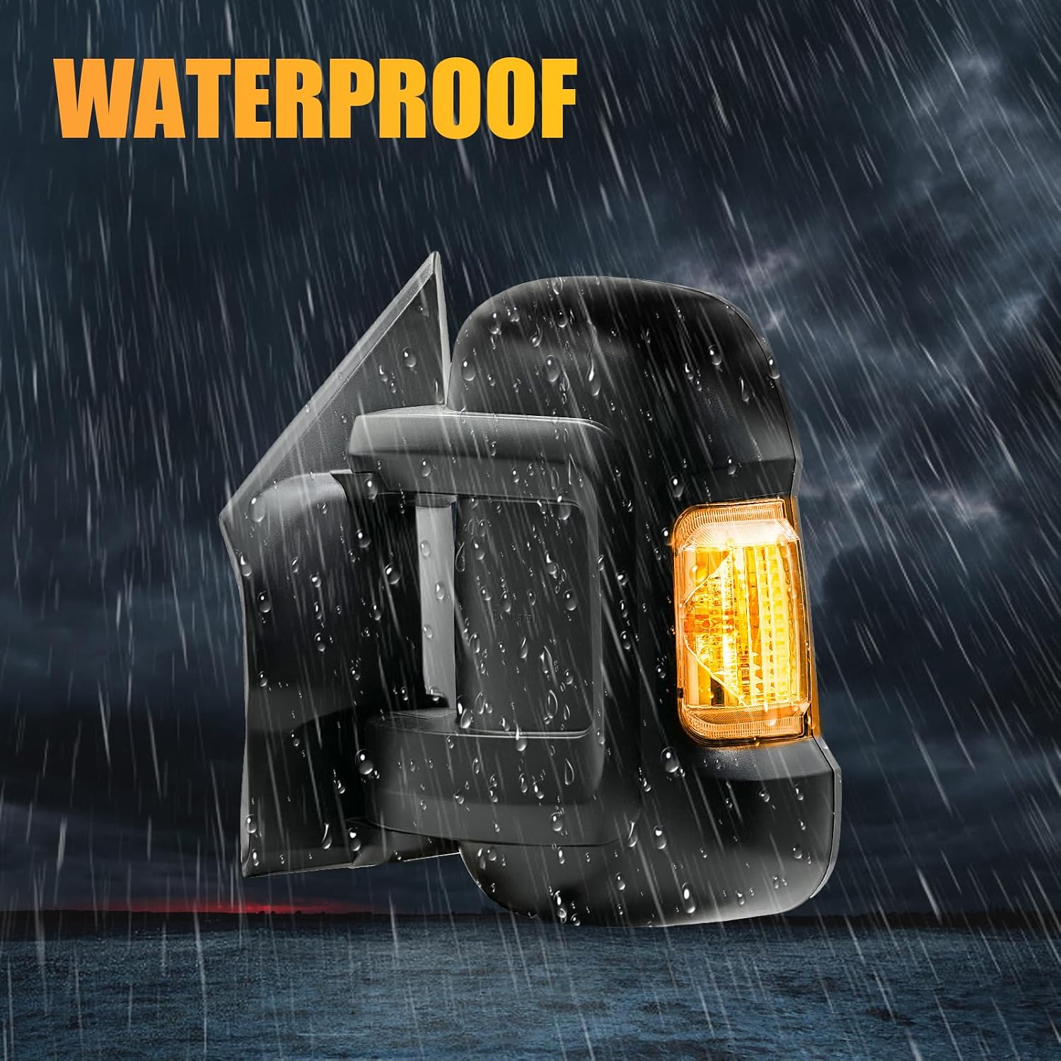Driver Left Side Mirror Indicator Turn Signal Light Housing Compatible with Ram ProMaster 1500 2500 3500 2010-2023， without Bulb