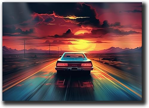 Unique Synthwave Style Retro Art, 80s style art, framed poster print, guest room art, cool living room art, Home Decor, poster