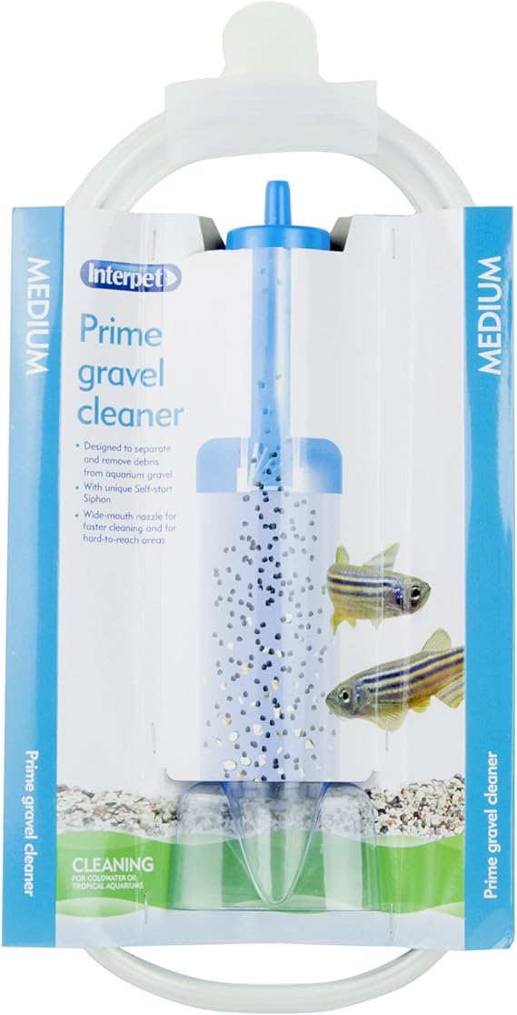 Interpet Aquarium Fish Tank Syphon Water Drainer and Gravel Cleaner, with Nozzle and No Return