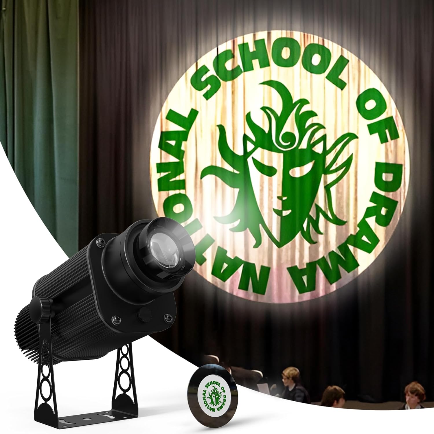 Custom GOBO Logo Projector – LED Logo Light for Storefront, Restaurants, Bars – Personalized Advertising Spotlight – HD Display Lighting for Business Branding and Events (Silver, 25W)