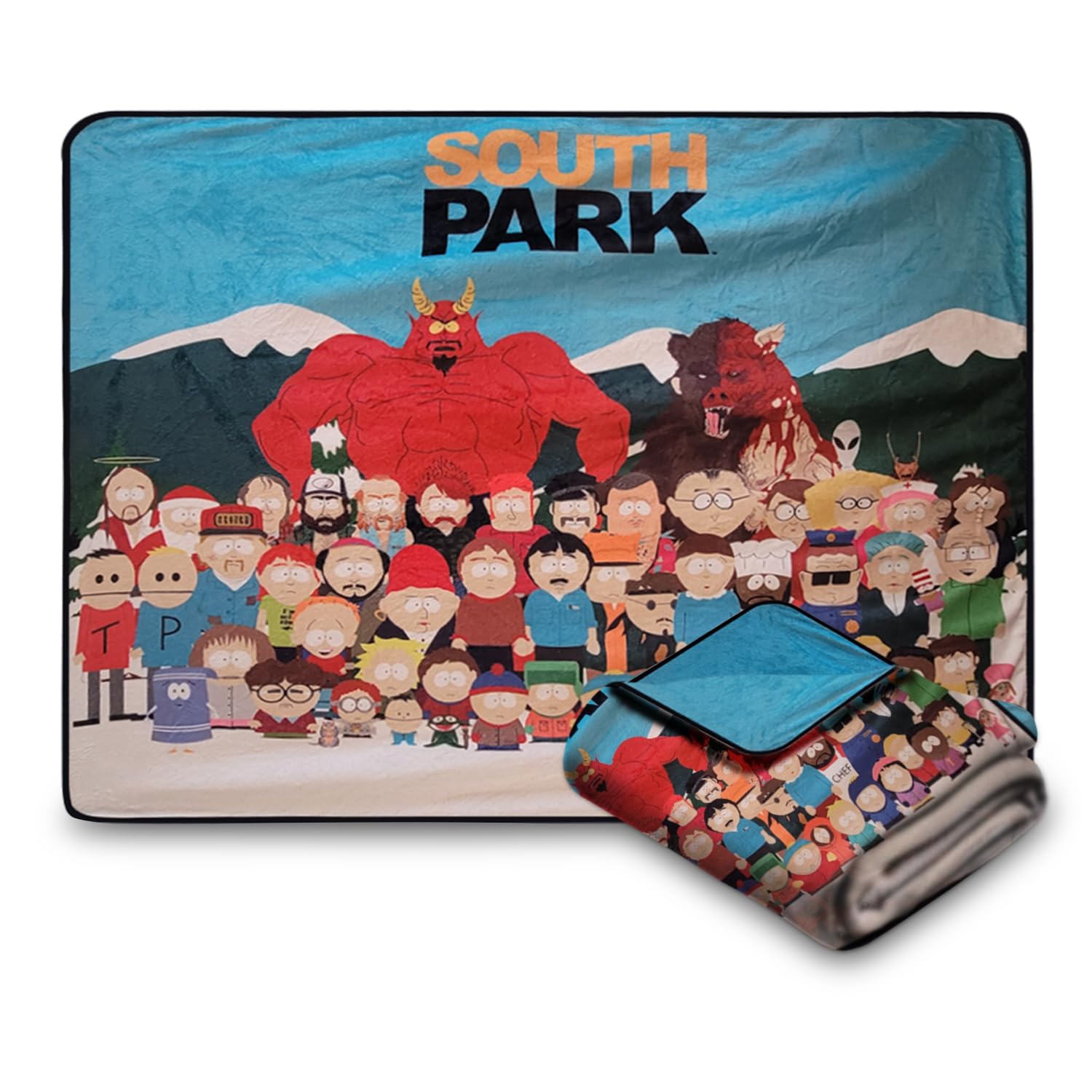 Marvel Spiderman Fleece Throw Blanket, 60 x 50 inches, Superhero and Villain Design, Lightweight Polyester (South Park Characters)