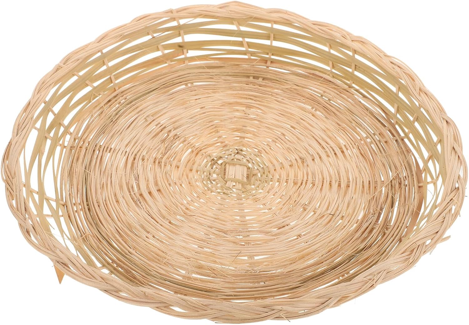 Rattan Serving Basket 25cm Natural Woven Bread and Food Tray with Heat-resistant Design for Kitchen Dining and Fruit Storage
