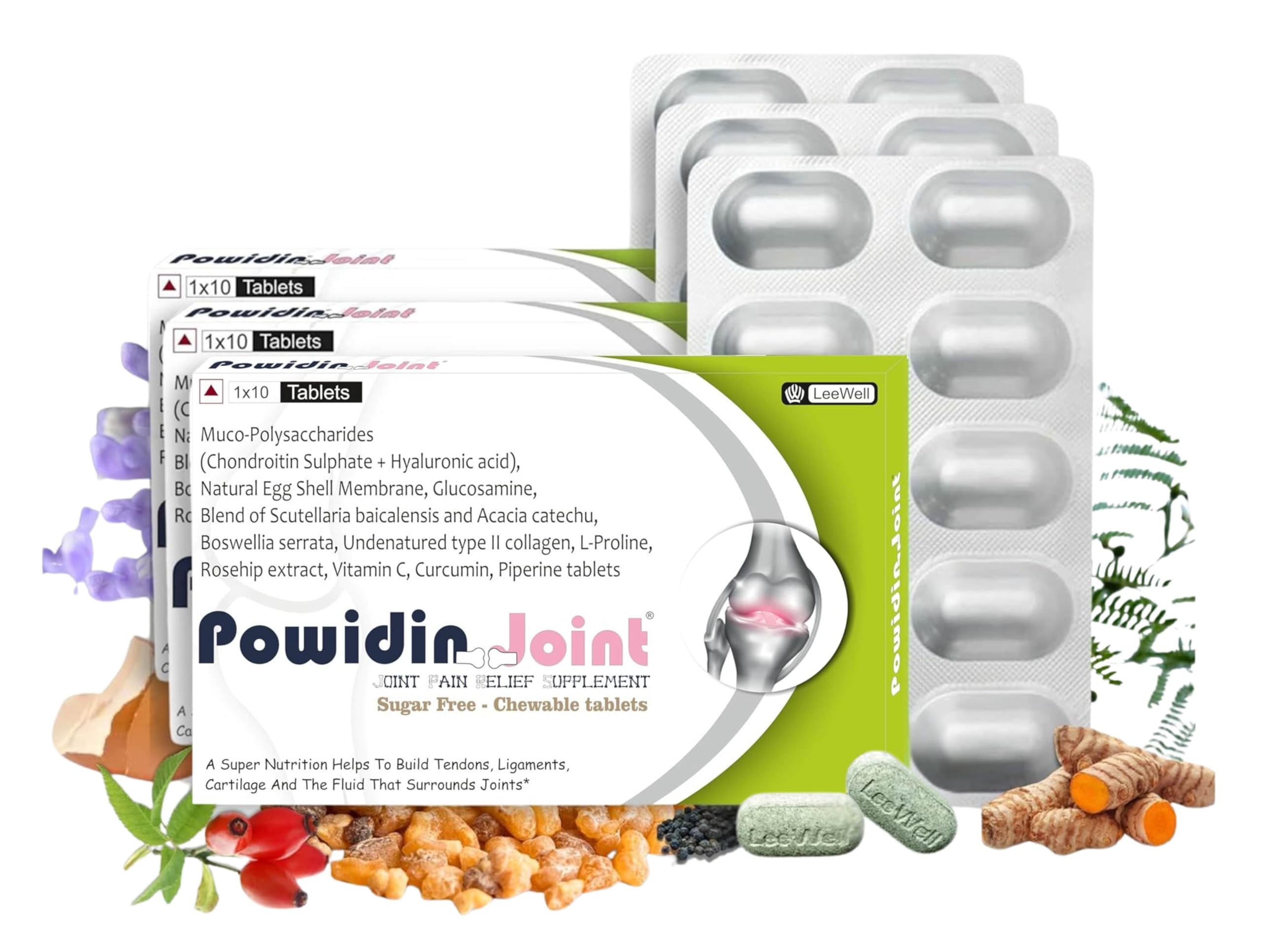 Joint Support Supplements | Collagen, Glucosamine, Chondroitin, Hyaluronic acid, Boswellia Serrata, Piperine, L proline, Natural Egg Shell Membrane, Acacia Catechu, Scutellaria - 30 tablets-image-19