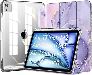 Robustrion Cover for iPad Air 13 inch M4/M3/M2 Cover Case (2026/2025/2024) /iPad Pro 12.9" with [Pencil Holder] [Transpare Price In India