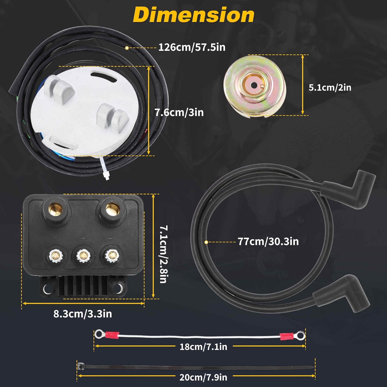 No.53-660 Single Fire Programmable Ignition Coil Kit for Harley, for Big Twin 1970-1999 (Except Twin Cam), for Sportster 1986-2003 (Except S Models), Single Fire Ignition Module