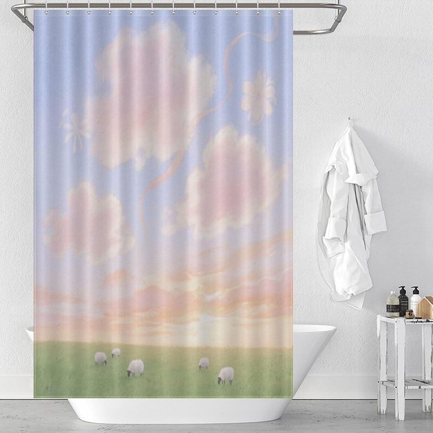 Shower Curtains Fabric Shower Curtain Liner Liner Showers Curtain Clouds Showers Curtin Opaque for Privacy Protection Water Splash Protection High Aesthetics