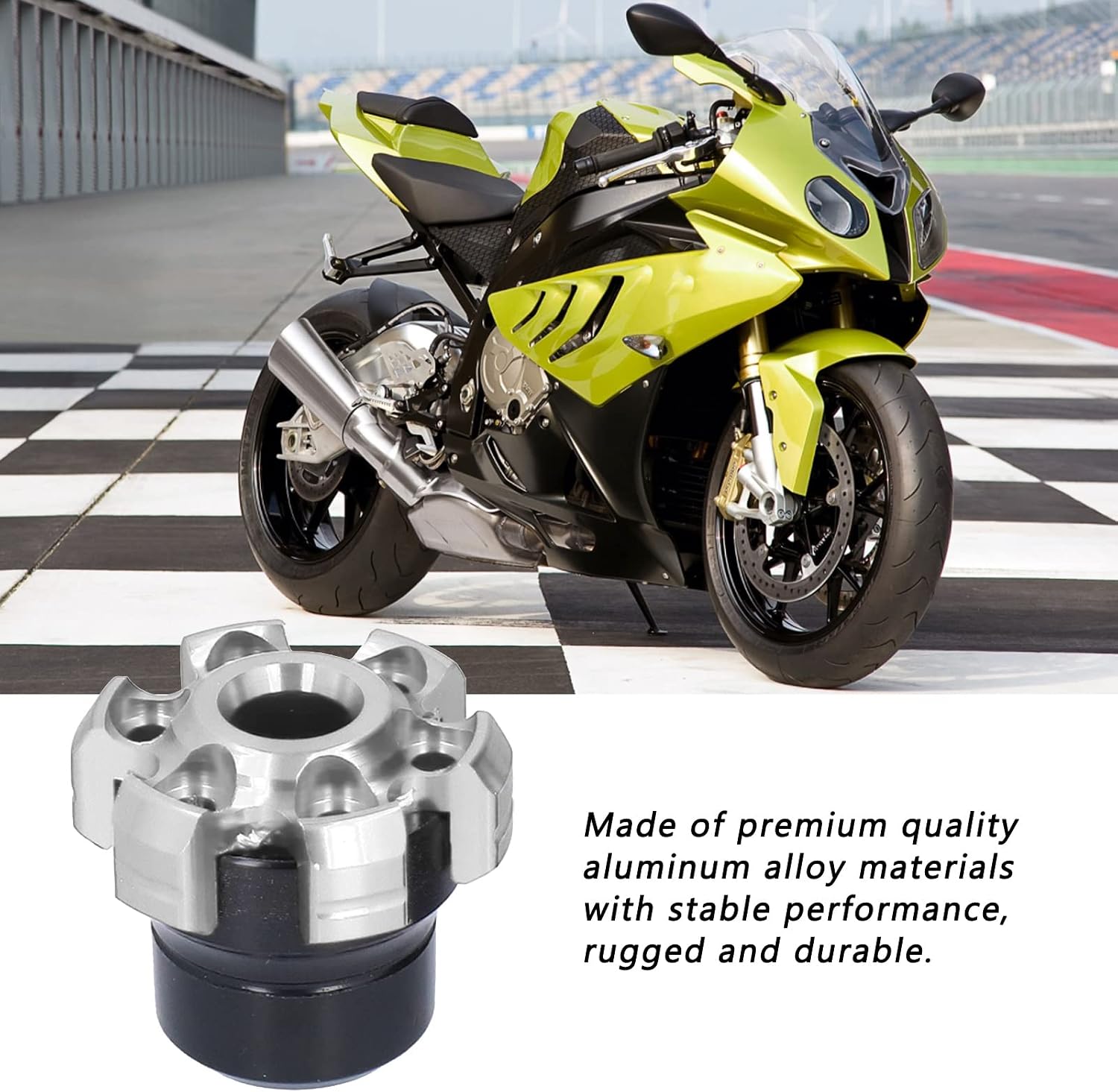 Tissting 2Pcs Motorcycle Fork Frame Sliders, CNC Aluminium Alloy Crash Protection Motorcycle Falling Protector Universal for Motorcycles Bikes(Silver)