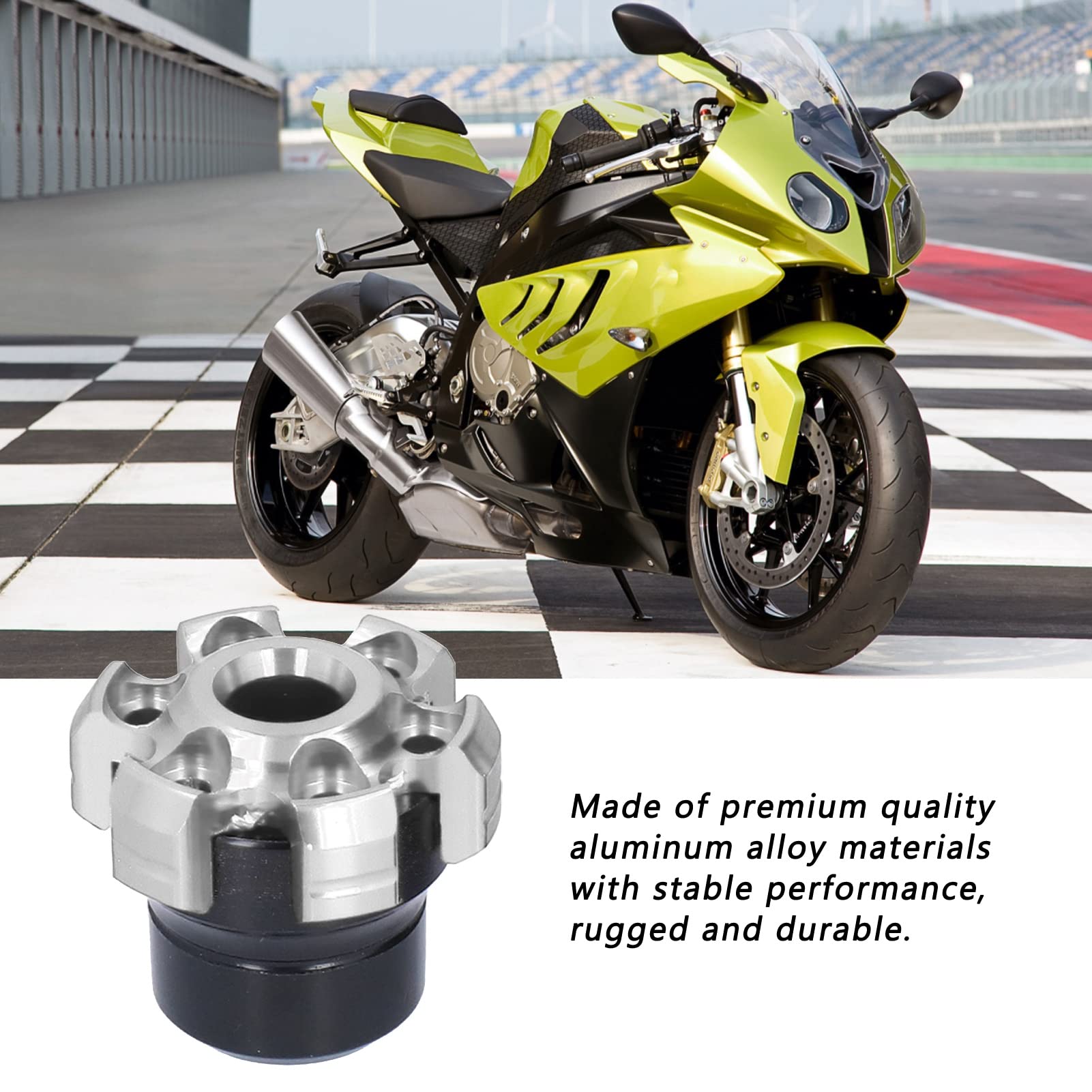 KKPLZZ Curseurs de Cadre de Fourche de Roue 2 Pièces, Protection contre les Accidents de Moto en Alliage D'aluminium CNC, avec des Performances Stables, pour Motos Universelles et Vélos (Argent)