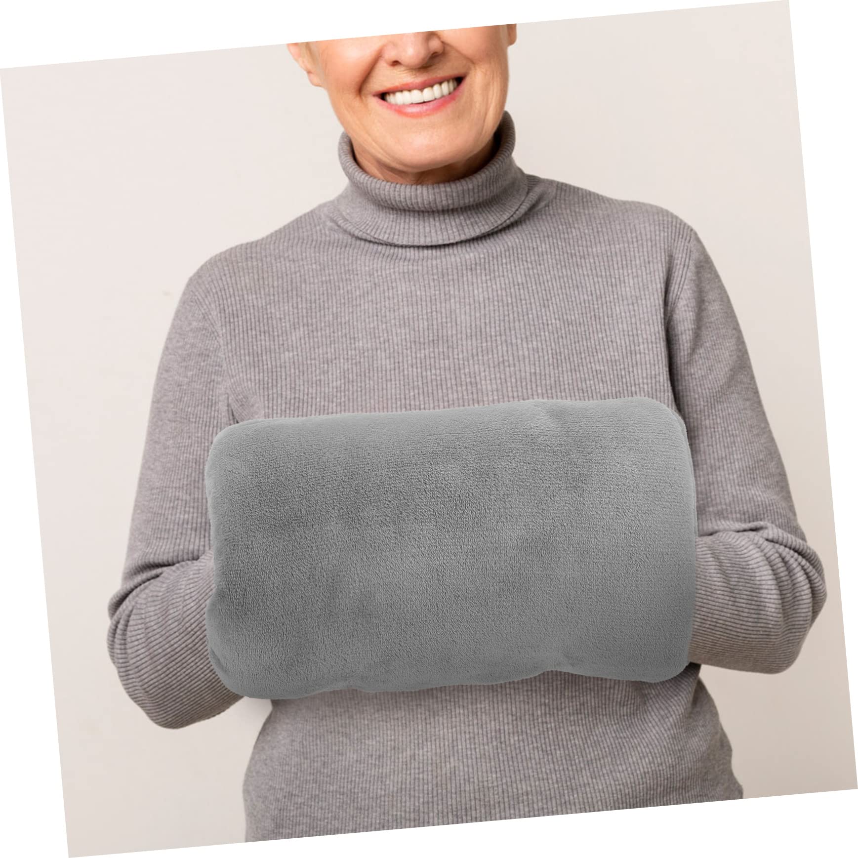 YARNOW Cuscino Scaldamani Portatile Scaldino Invernale Da Donna Tappo Silenziatore Di Peluche Peloso Elettrico Borsa Scaldavivande Appesa Scaldamani Riscaldato Operato Grey Flanella