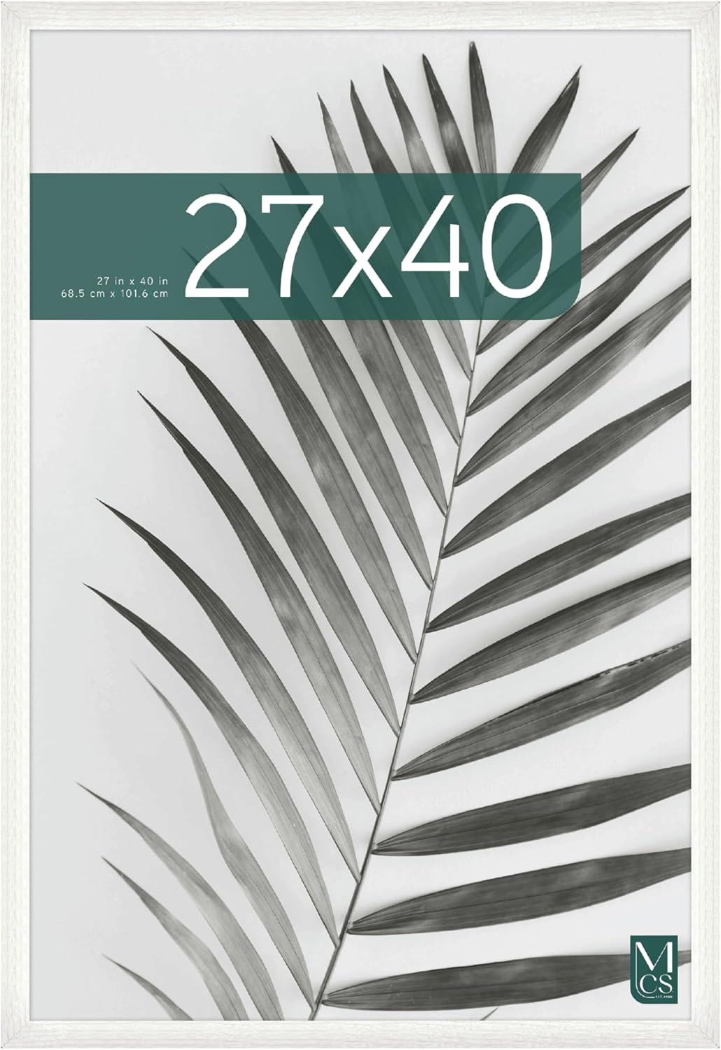 MCS Studio Gallery 27x40 Poster Frame White Woodgrain, Vertical & Horizontal Wall Hanging Large Picture Frame for Photos, Posters & Art Prints (1-Pack) White Woodgrain 27x40 - Select 1-Pack