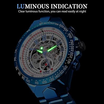 Automatic Mechanical Gold Watch Men Big Case Luxury Fashion Skeleton Luminous Watches Waterproof
