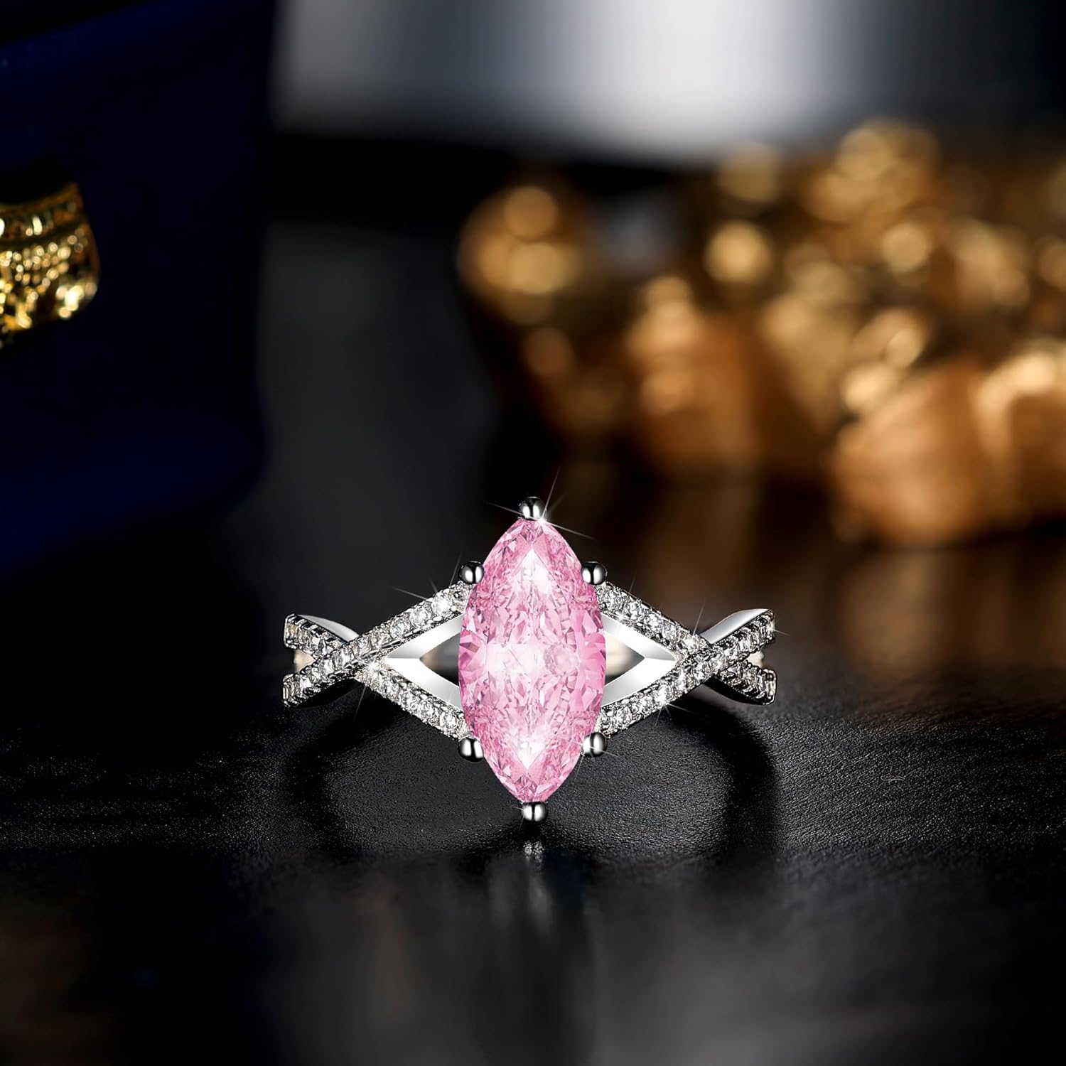 1.5CT Marquise Cut Engagement Ring For Women, Sterling S925 Silver Solitaire Ring Wedding Ring Promise Ring