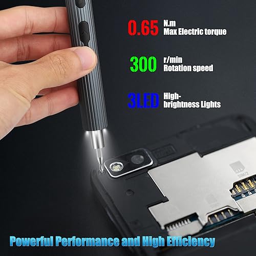 Miniatura 2 de Homtronic - Juego de mini destornilladores eléctricos, destornillador eléctrico de precisión 39 en 1 con 30 puntas magnéticas, herramienta de