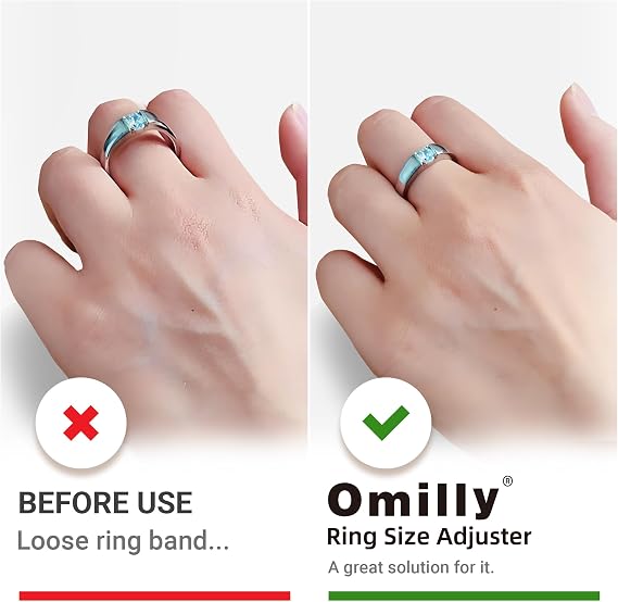 14 Sizes Ring Sizer Adjuster for Loose Rings,Omilly Silicone Ring Guards Invisible Ring Spacers Fitter, Transparent Ring Resizer Tightener for Women and Men