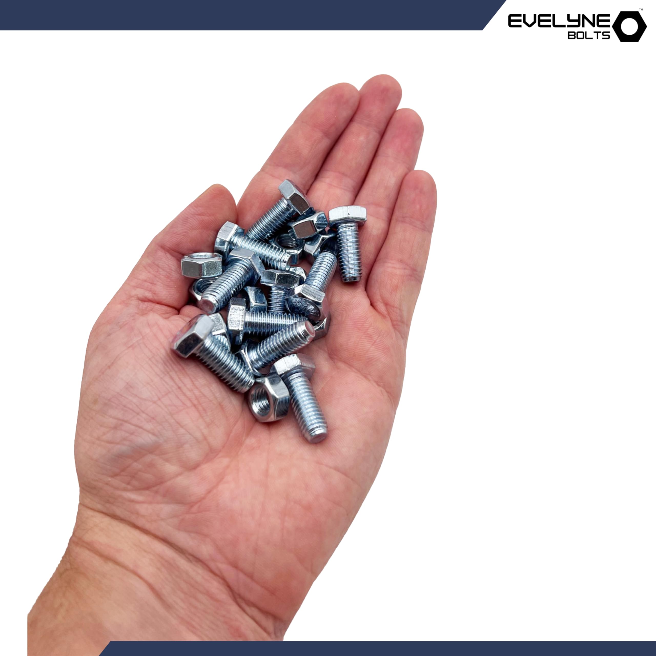 M8 Nuts & Bolt 10 Pack (M8 x 20mm Bolts & M8 Nuts) Hex Bolt/Setscrew Fully Threaded, Silver - Image 4