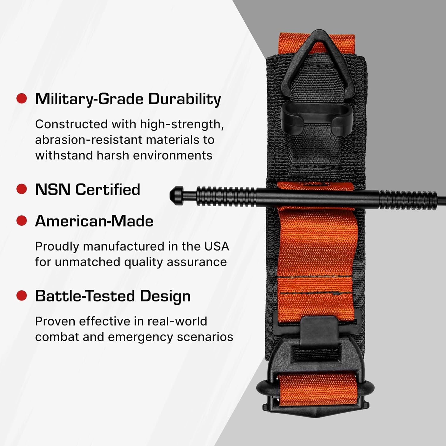 ourniquet (Gen 7), Military-Grade Combat Application Tourniquet for Severe Bleeding Control, Essential Tactical First Aid Emergency Tool for Military, First Responders & Civilian Use (Orange)
