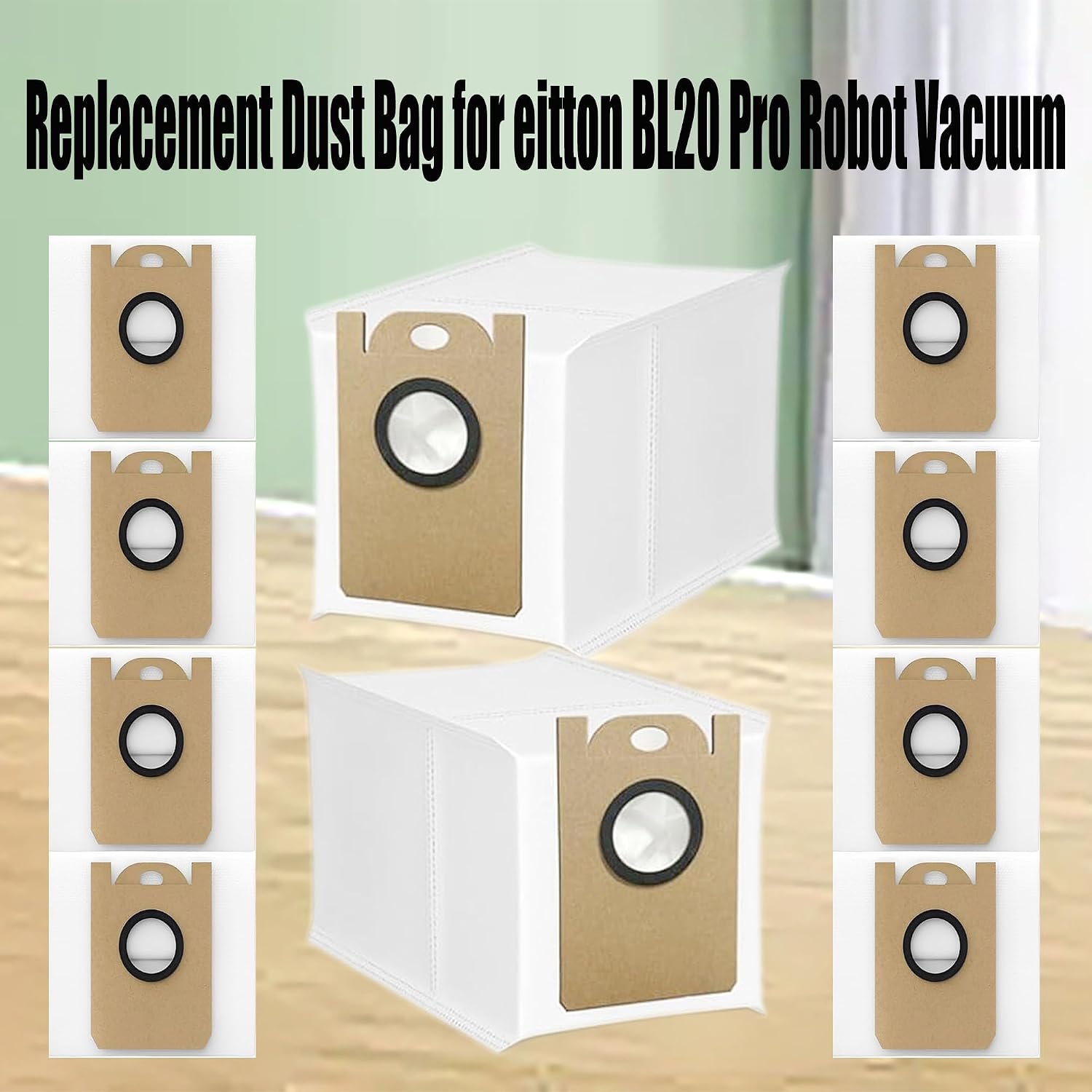 10 pack disposable dust bag only replacement for eitton bl20 pro robot vacuum bags