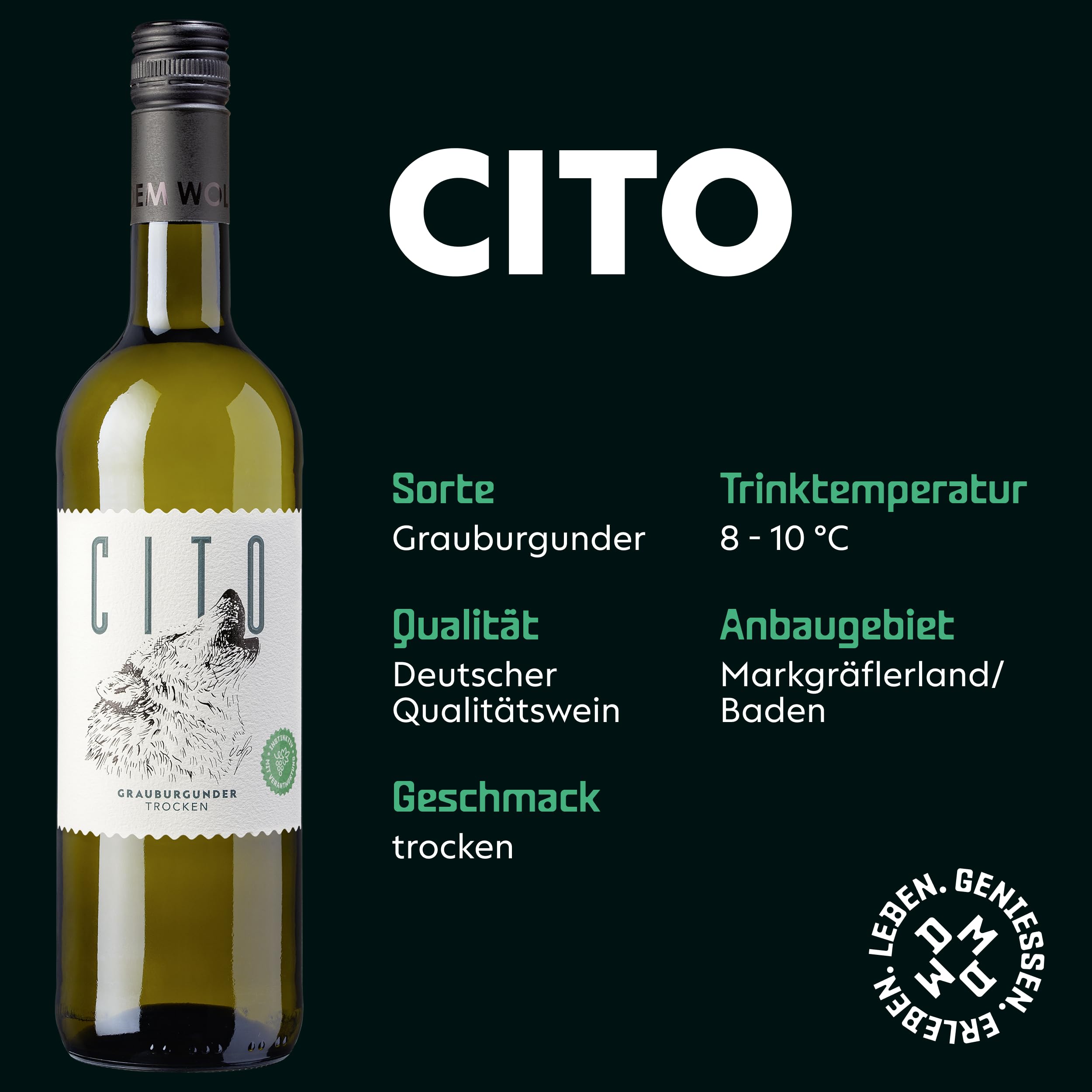 Wolfenweiler Leitwolf Probierpaket Weißwein - 6er Wein-Paket mit KIRA, NIKA, CITO - Weißwein trocken & feinherb aus Baden (6 x 0,75l)