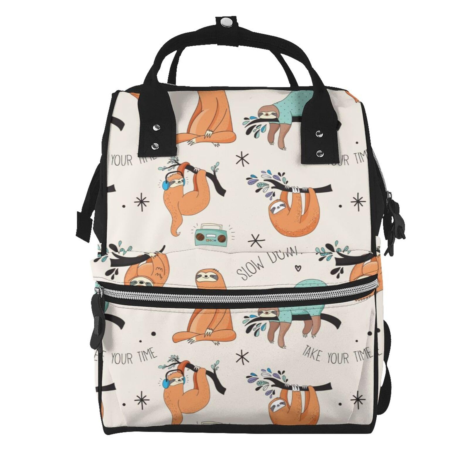 Lindo patrón de perezosos bolsa de pañales mochila impermeable multifunción moda bolsa de viaje, bolsa de enfermería, Multicolor, Talla única