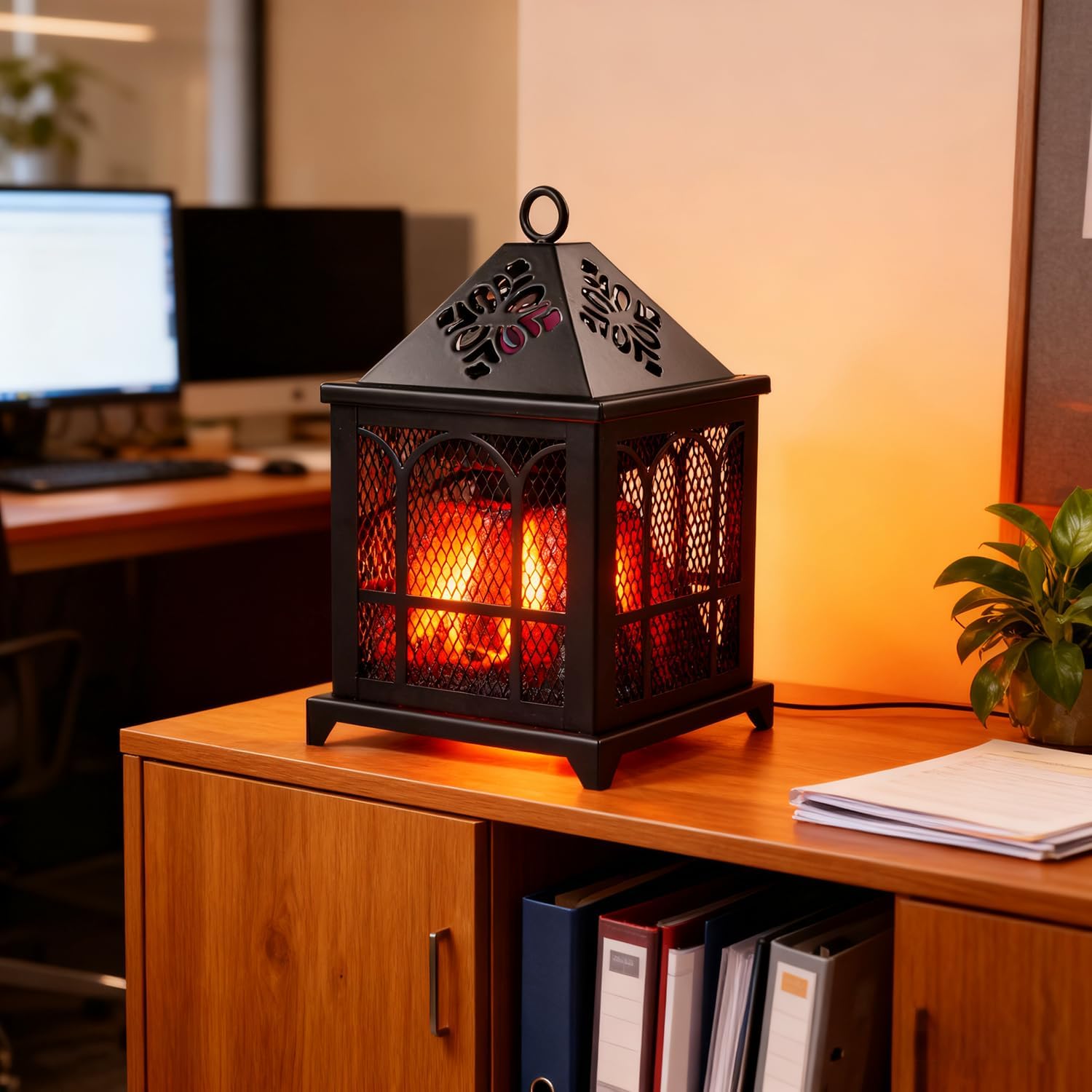 Dicimi Electric Wax Warmer, 18W Flameless Candle Melter with Vintage Fireplace Design, 4-in-1 Aroma Lamp for Wax Cubes & Essential Oils, Coffee Warmer, Safe Home Fragrance Gift for Women Housewarming