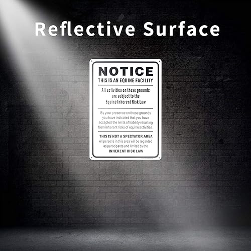 Miniatura 5 de Enjoyist Señal de responsabilidad equina, estatuto de caballo y granero, 10 x 14 pulgadas, letrero reflectante de aluminio 0.040, libre de óxido,