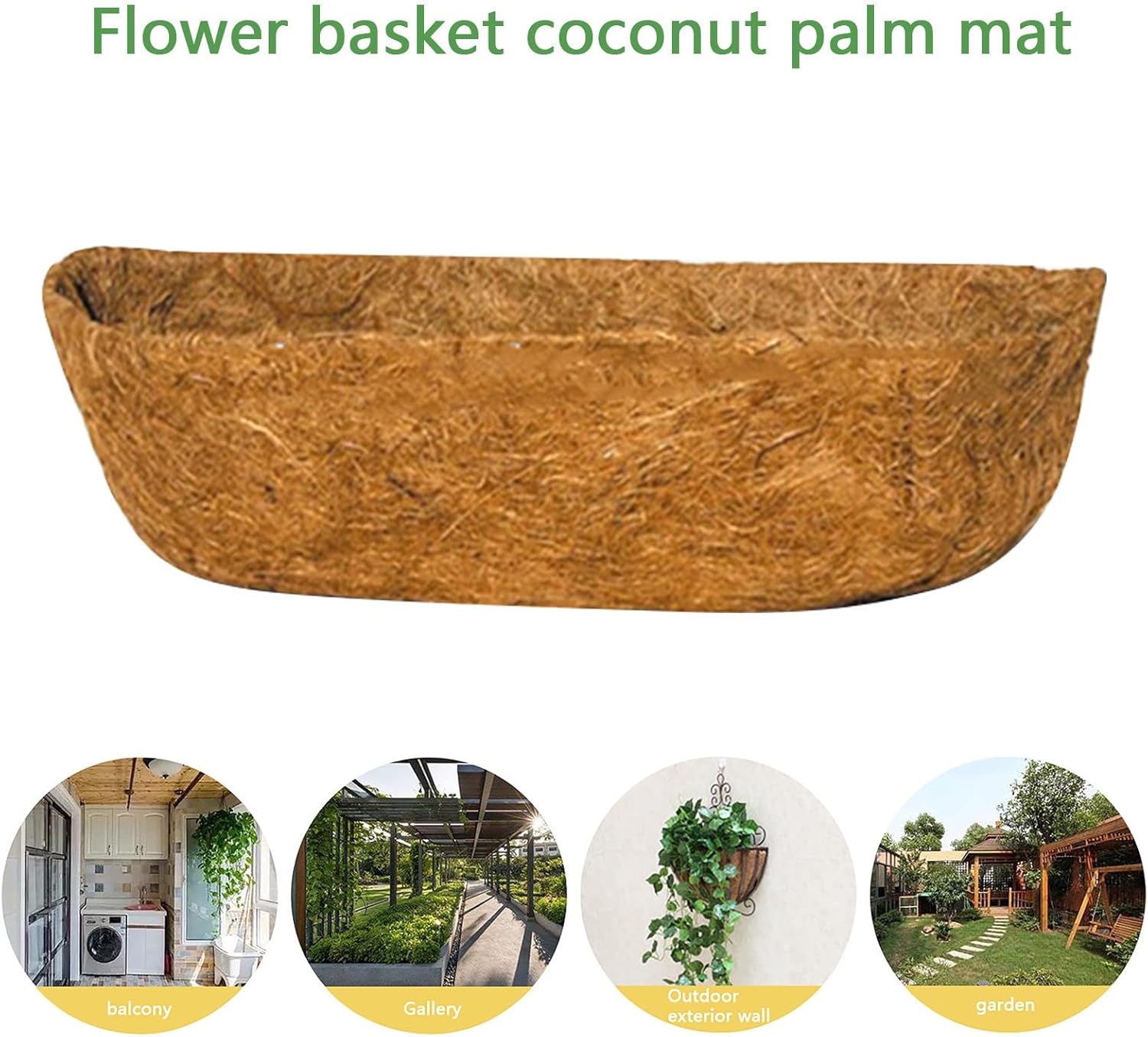 2 Pack Coco Coir Liner Coconut Liner Hay Rack Window Planter for Window Box Hanging Trough (23.6 inch)