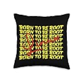 Linux Born to be root Retro Vintage Nerd Throw Pillow
