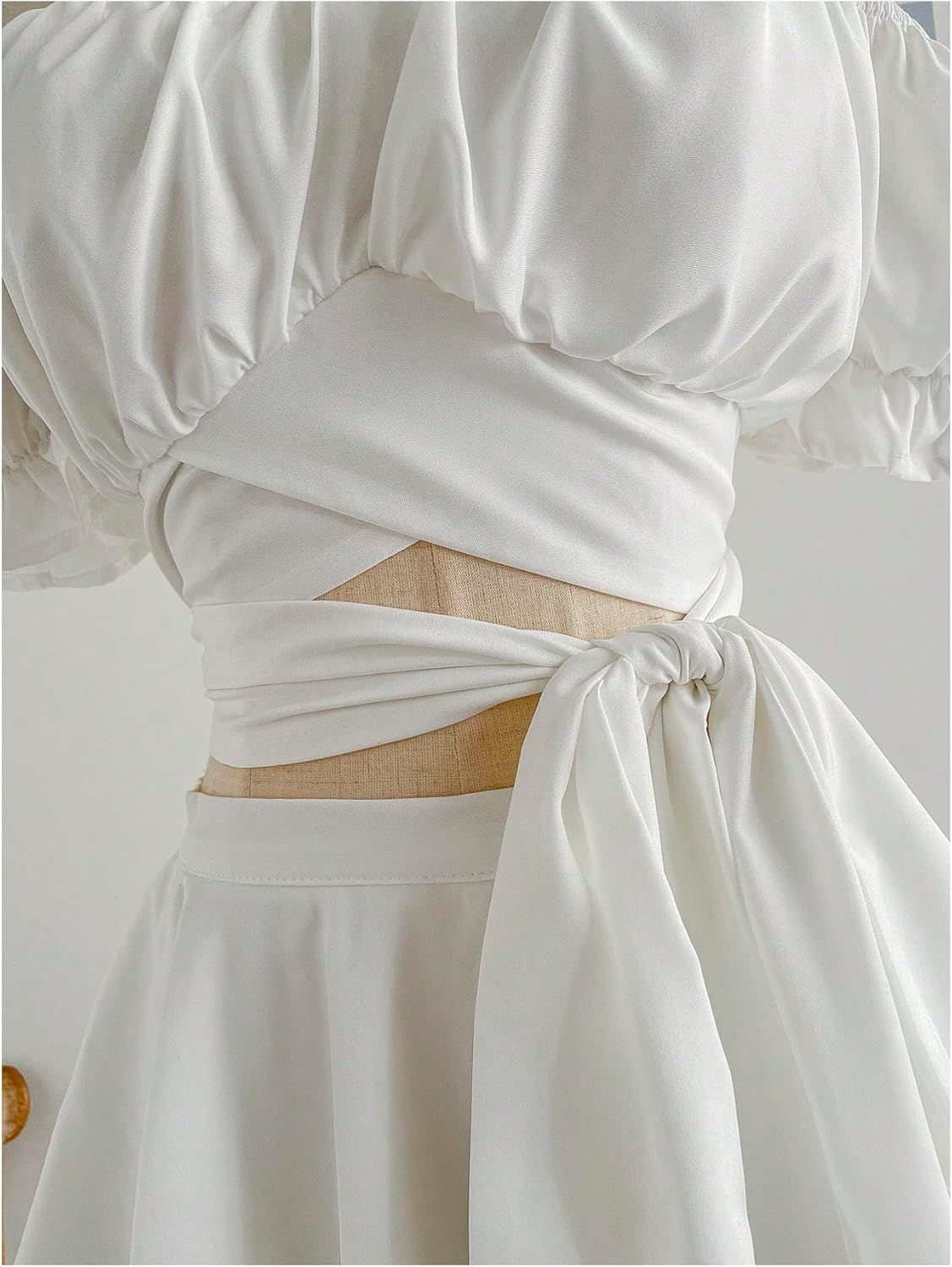 SweatyRocks Women's 2 Piece Skirt Sets Off Shoulder Crop Blouse and Layered Skirt Vacation Outfits - Image 4