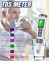 Vista 4 de Medidor de pH digital 3 en 1 con función TDS y temperatura, rango de medición de pH 0-14, precisión 0.01 de alta precisión, compensación automática