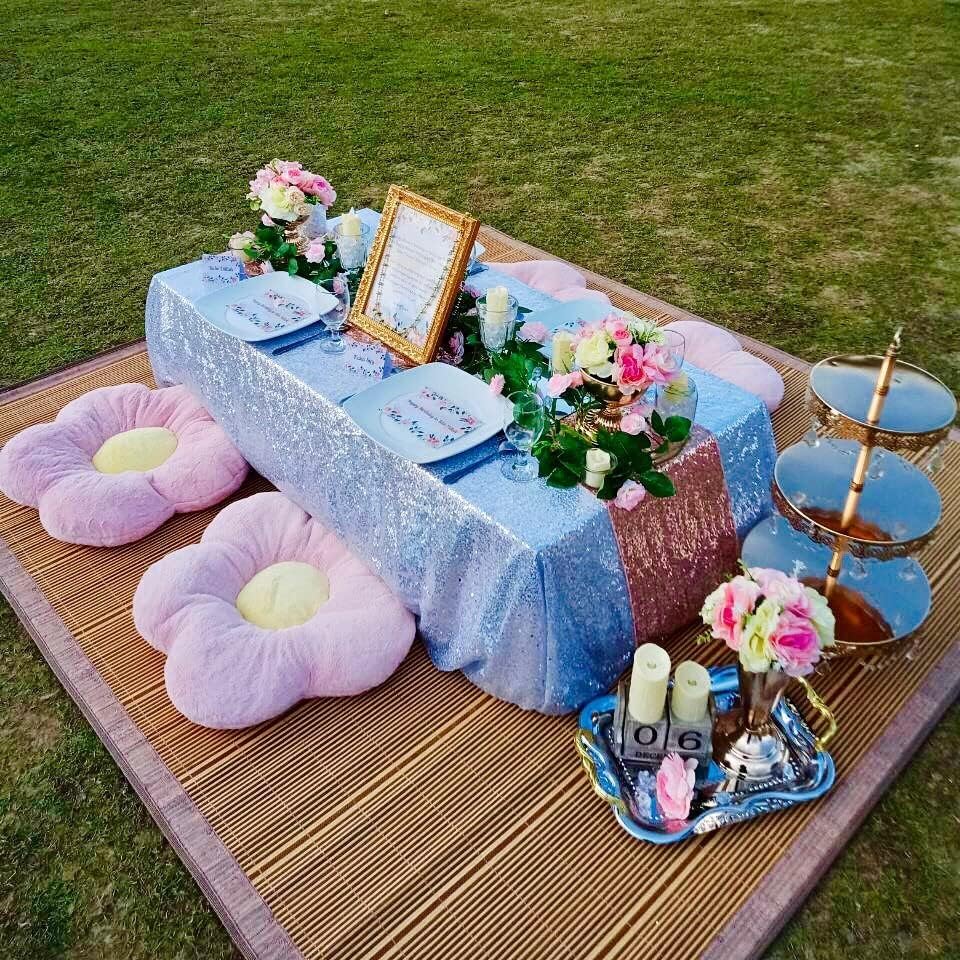 Miniatura 4 de Mantel de lentejuelas brillantes de 60 x 102 pulgadas, para decoración de fiesta, boda, cumpleaños, baby shower, color azul