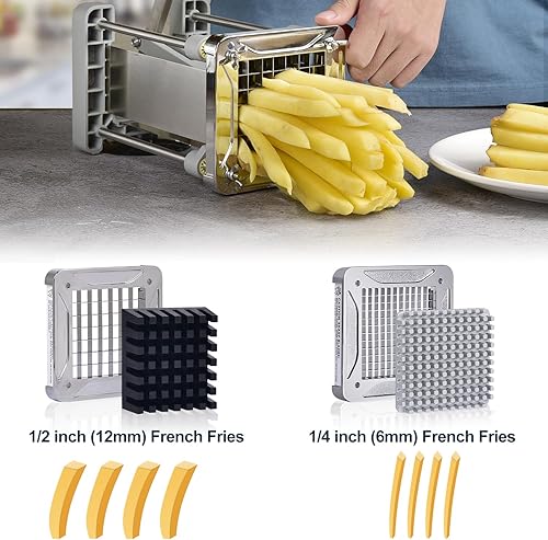 Miniatura 5 de Sopito - Cortador profesional de patatas de acero inoxidable con hoja de 12 pulgada y 14 pulgadas, ideal para papas, zanahorias y pepinos