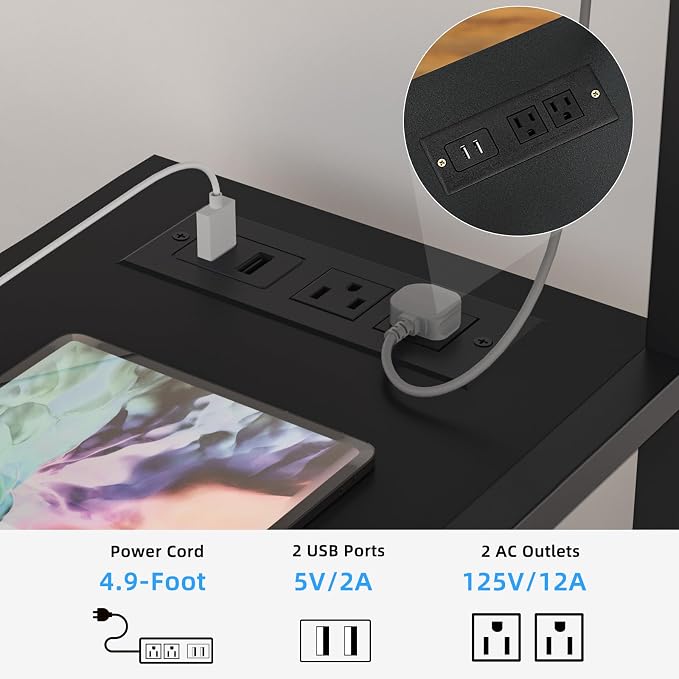 Soporte para impresora grande de 24" con almacenamiento negro miniatura 6