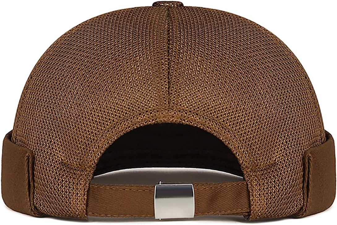 Mens Mesh Brimless Cap,Summer Skullcap Docker Beanie Hat - Image 4