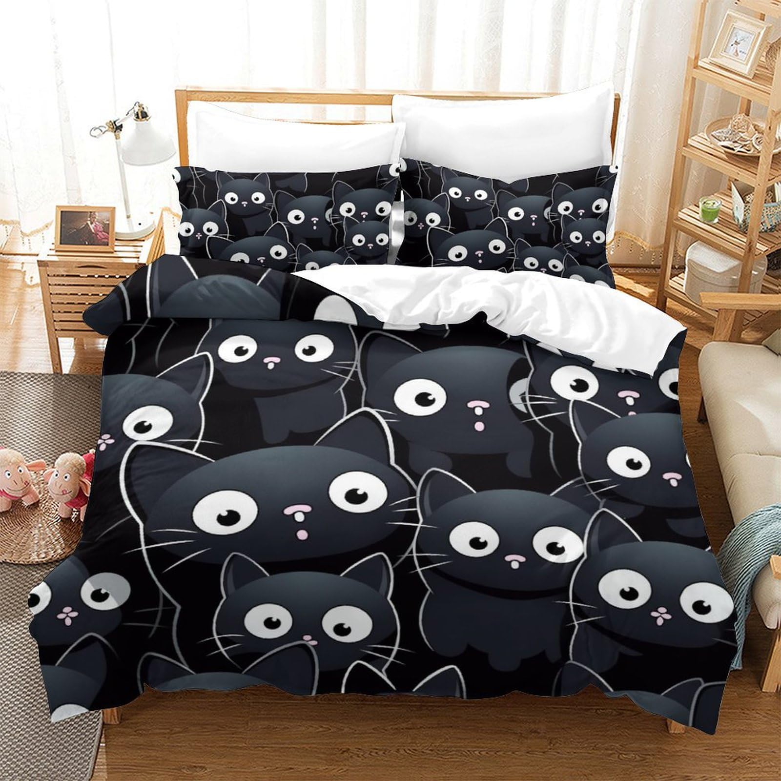 Parure de lit microfibre douce 200x200 avec fermeture éclair pratique