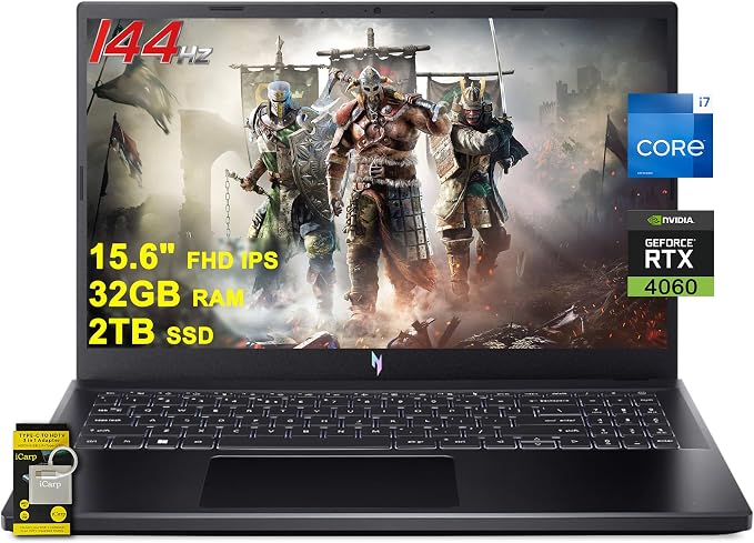 acer Nitro V 15 Gaming Laptop 15.6" FHD IPS 144Hz Intel 10-core i7-13620H 32GB RAM 2TB SSD GeForce RTX 4060 Backlit USB-C Win11 w/ICP Accessory