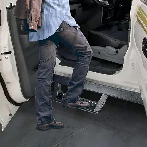 Miniatura 7 de Estribos para Ford F150 Super Crew Cab 2015-2024 y Ford F250 F350 Super Duty Crew Cab 2017-2024 Super Duty Crew Cab escalones laterales barra de