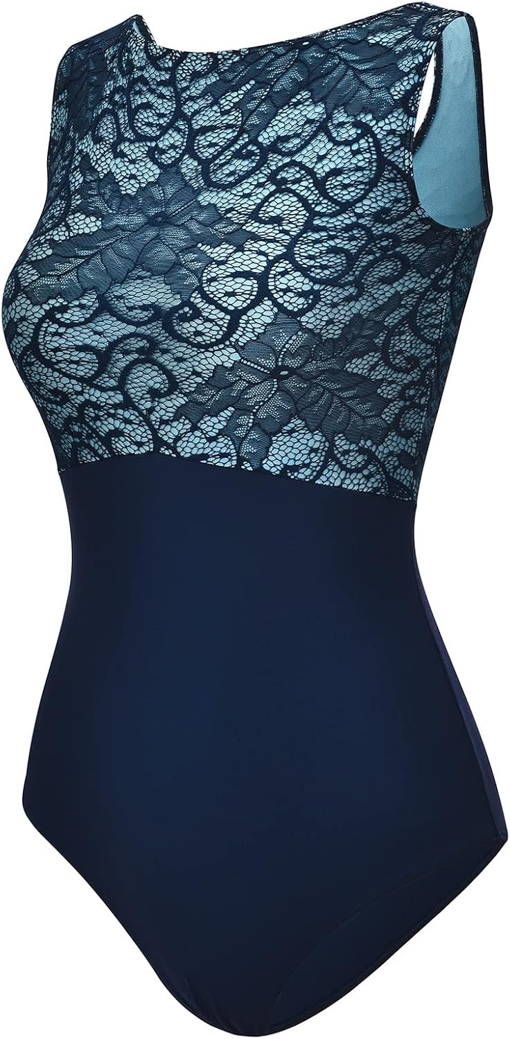 Dance Elite - Aquazul - Dance Leotard For Women. Leotards for Women Ballet and Dance (Navy, Adult XL)