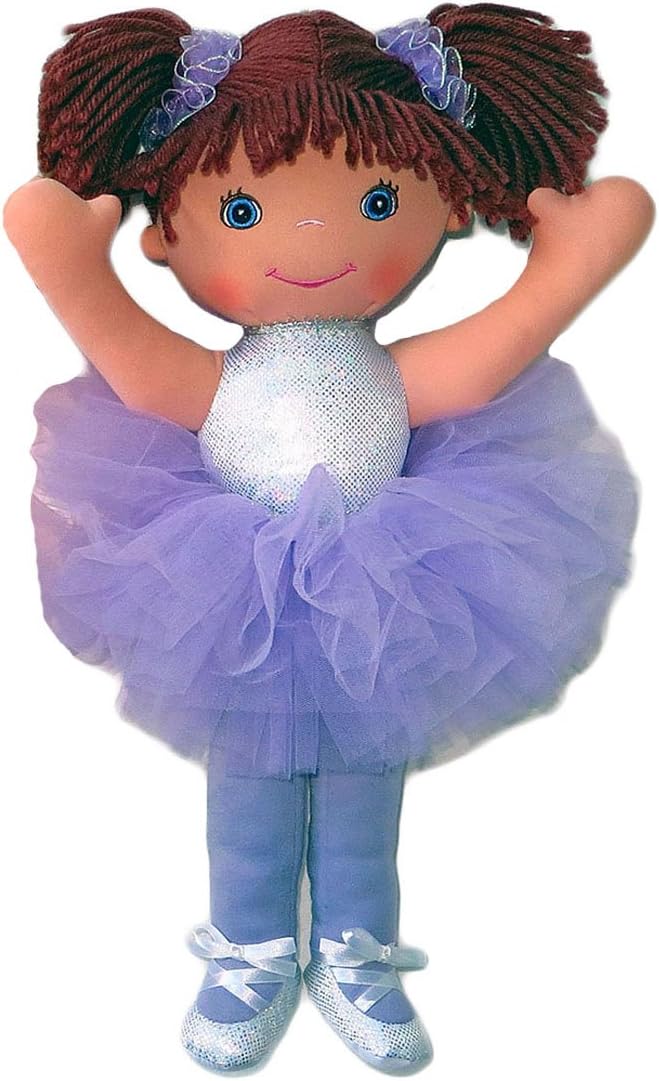Well Made Play Doll for Children Ballerina with Pigtails, 18" Tall, Lavender