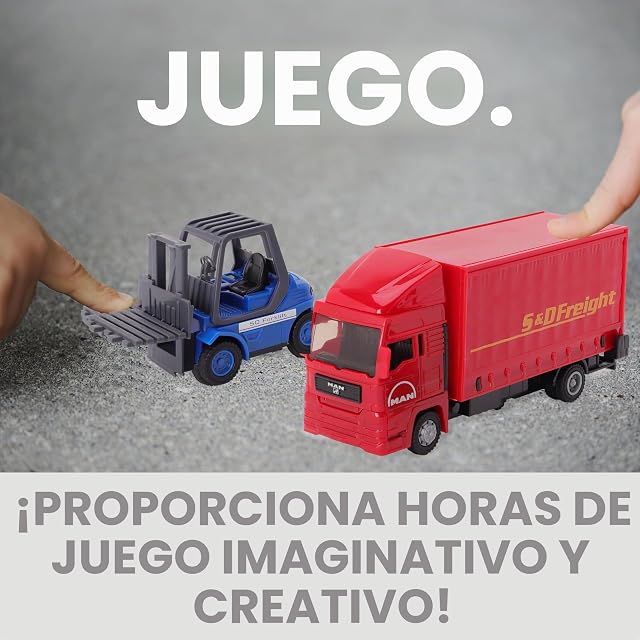 Foto 5 de 8 de Toyland® 15cm (6") Conjunto de vehículos Load & Go - Man Camión de Carga con montacargas y palé