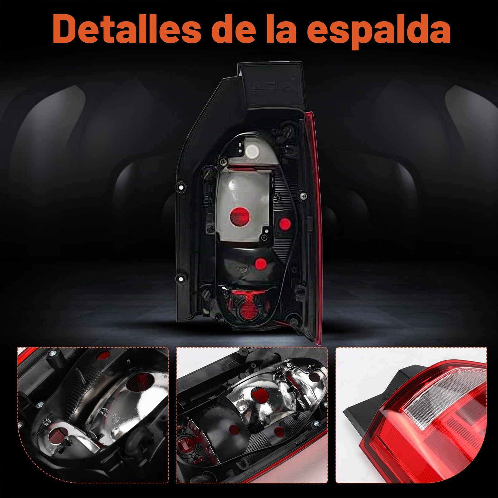 Luz trasera sin bombilla izquierda de repuesto para VW Transporter T6 Van 2015 – 2019, luz trasera básica roja transparente, 7E0945095K 7E0945095R 7E0945095AA 7E0945095AD