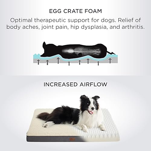 Miniatura 3 de Bedsure Cama para perros grandes tamaño XXL ortopédica con funda extraíble lavable, tapete de espuma para mascotas de espuma para jaula de huevos,