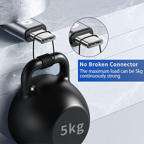 Miniatura 17 de Cable USBC de 10 pies, paquete de 2 cables largos USBC de carga rápida, cable trenzado de nailon USB C a USB C cargador de iPhone compatible con