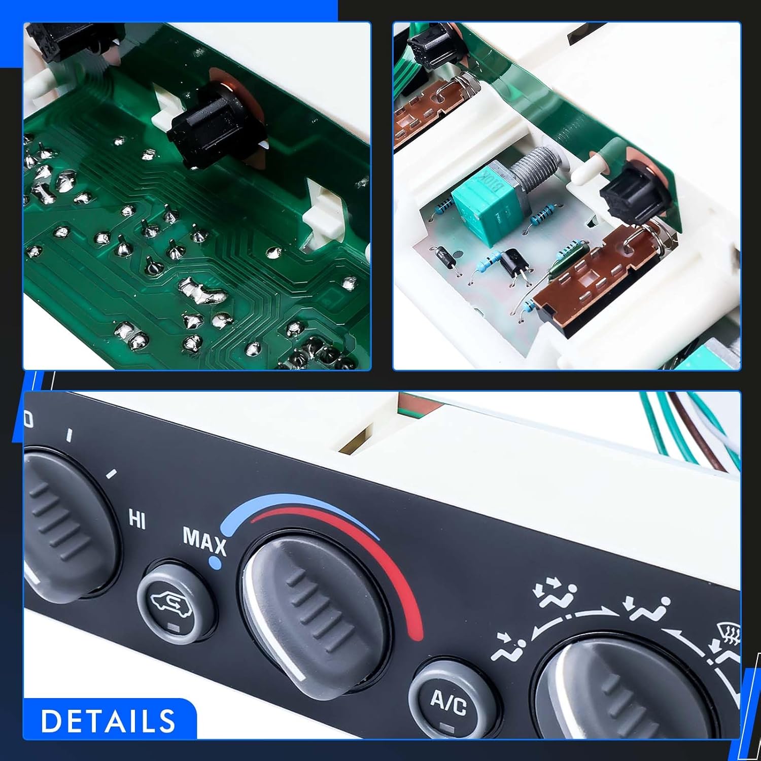 599-006 AC Heater Climate Control Panel with Rear Defogger & Adapter Wire Harness Fit for Chevy GMC C1500 C2500 Suburban K1500 K2500 Tahoe Yukon Cadillac Escalade 1996-2000 Replace# 9378805, 15-72547