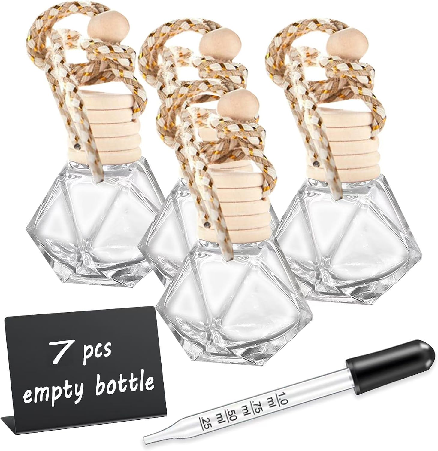 7 PCS Mini 10ml Colors Skull Perfume Bottle for Car Air Freshener Pendant Essential Diffuser Oil Fragrance Aromatherapy Empty Bottle Decor …