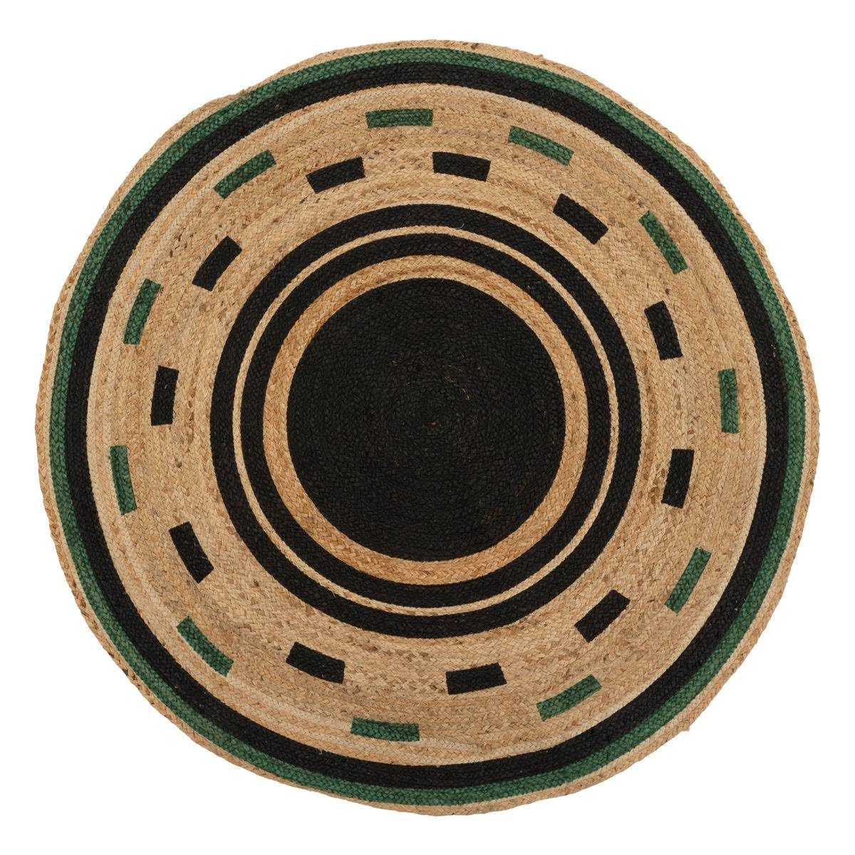 Atmosphera - Tapis malakite Jute Noir d120cm