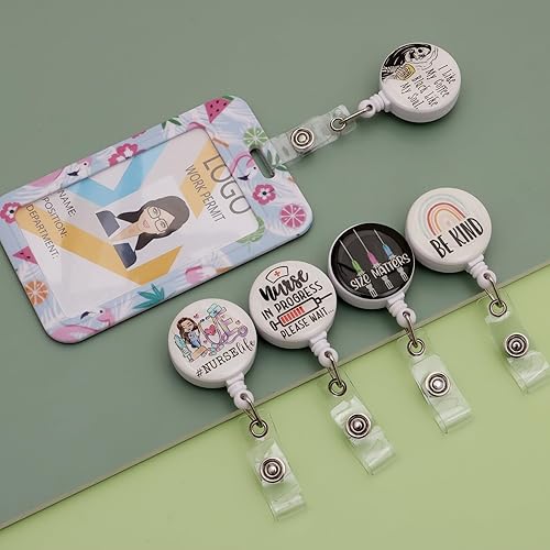 Vista 18 de 15 carretes retráctiles para insignias, soporte para tarjetas de identificación, clip retráctil, accesorios de carrete de insignia de enfermera