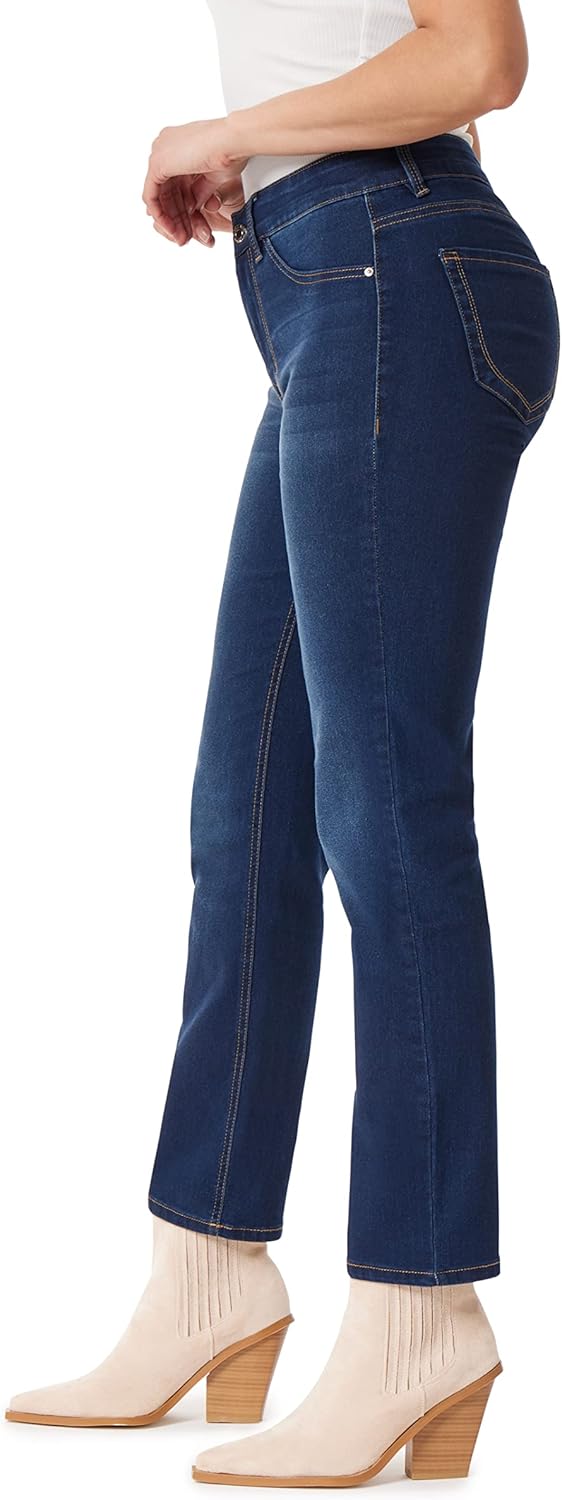 Angels Forever Young Womens 360 Sculpt Mid-Rise Straight Ankle Jeans - Image 3