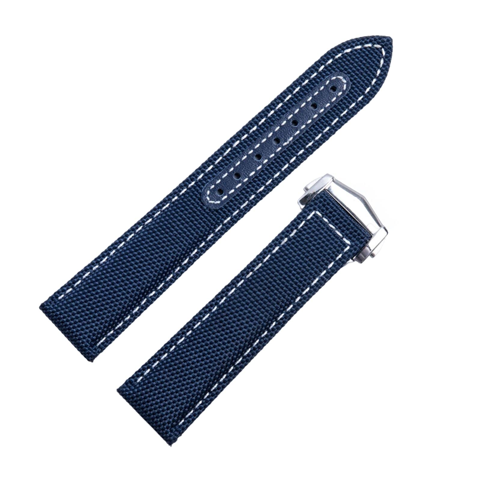JDIME Cinturino per orologio in nylon da 2 mm, 22 mm, per Omega Seamaster 300 AT150, in pelle di tessuto, Aqua Terra 150, WatchBand