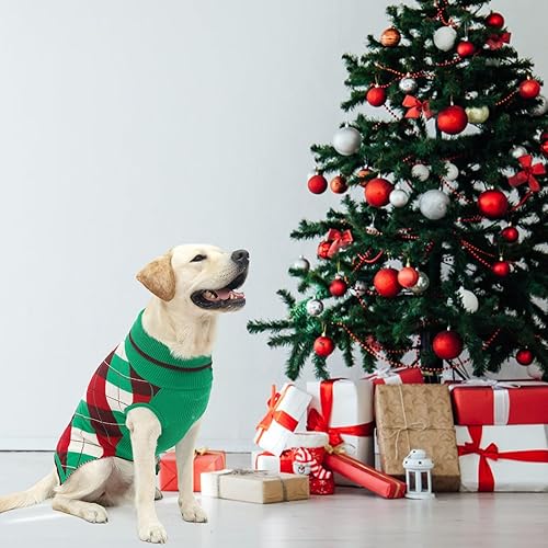 Miniatura 5 de Suéter para perro, ropa de punto para mascotas, suéteres clásicos de cuello alto con agujero para correa, ropa de invierno para perros pequeños y