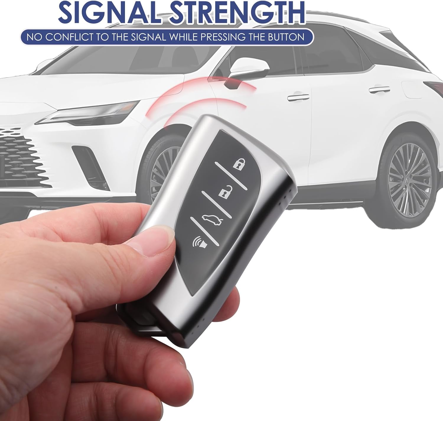 for Lexus Key Fob Cover Compatible with 2018-2025 ES/NX/RX/TX/GX/LX, 4-Button TPU Key Case with Keychain - Image 6